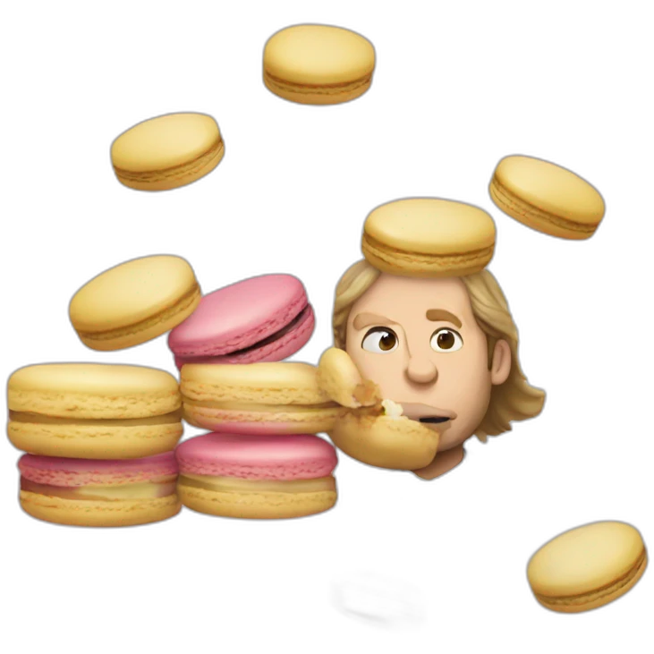 Macron qui mange un macaron emoji