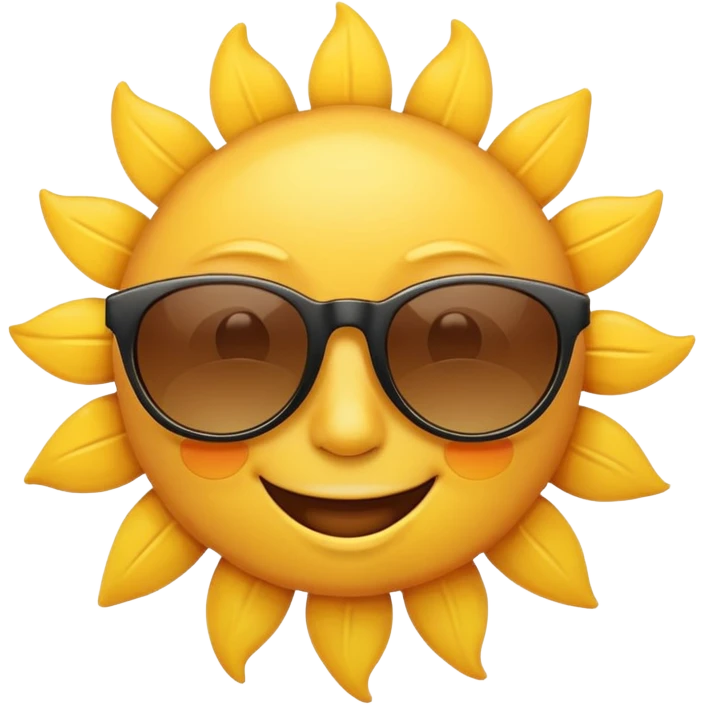 sun emoji with sunglasses and big smile emoji