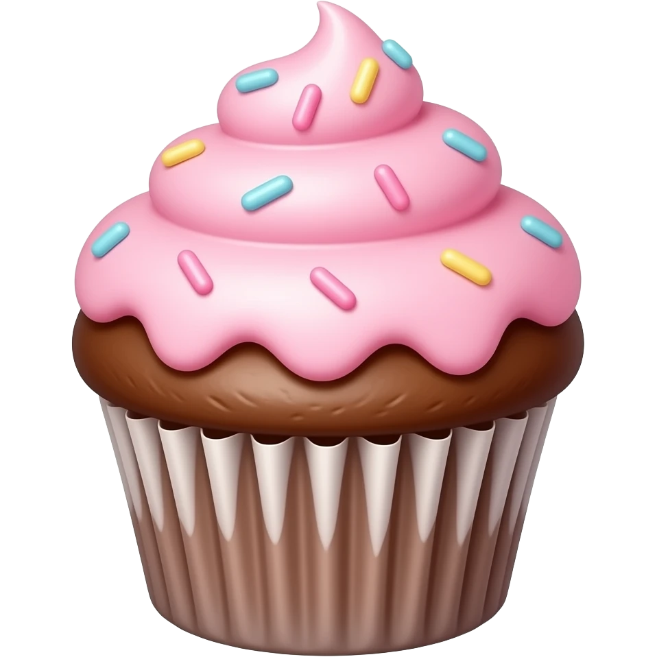 Cupcake with pink icing emoji