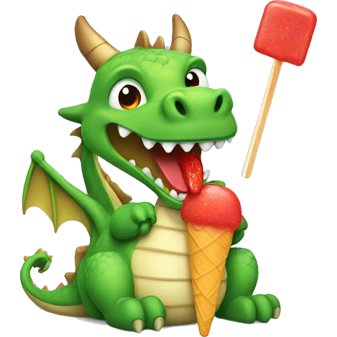 dragon with a popsicle emoji