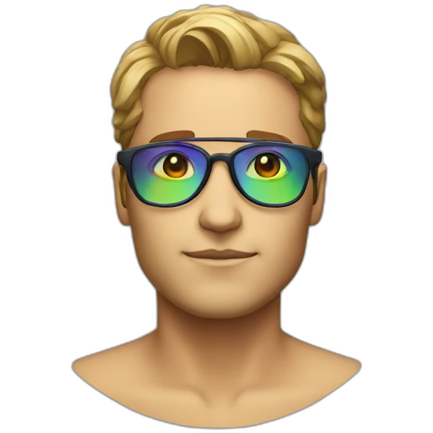 rainbow glasses not on face emoji