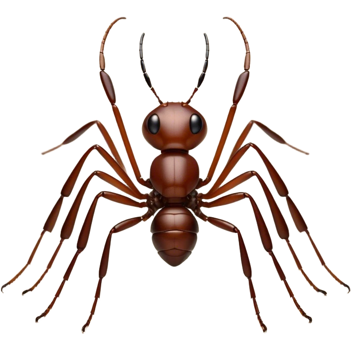 Cinematic Realistic Noble Ant Portrait Emoji, Poised and industrious, with a compact, meticulously segmented body covered in smooth, natural brown exoskeleton and focused, determined eyes rendered in lifelike detail, high shine, intelligent and resilient, styled with an air of urban diligence, focused and attentive, soft glowing outline, capturing the essence of a watchful and confident ant that appears ready to march out of the screen with unwavering authority! emoji