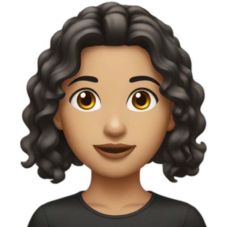 joven de piel morena y cabello negro emoji
