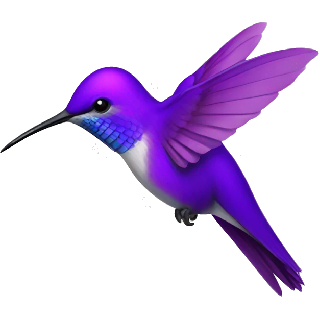 Flying purple coloured hummingbird emoji