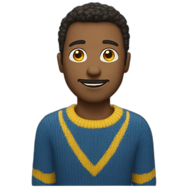Man in blue and yellow sweater emoji