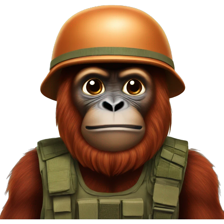 Orangutan soldier emoji