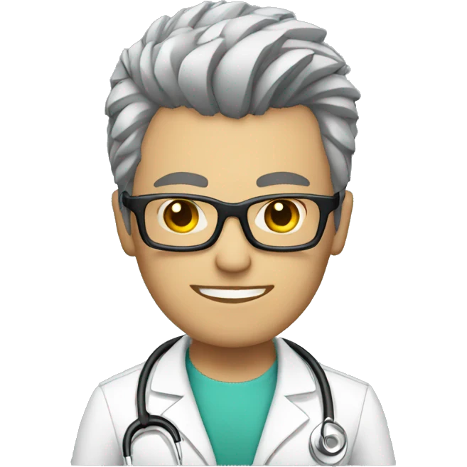 male punkrock doctor with glasses emoji
