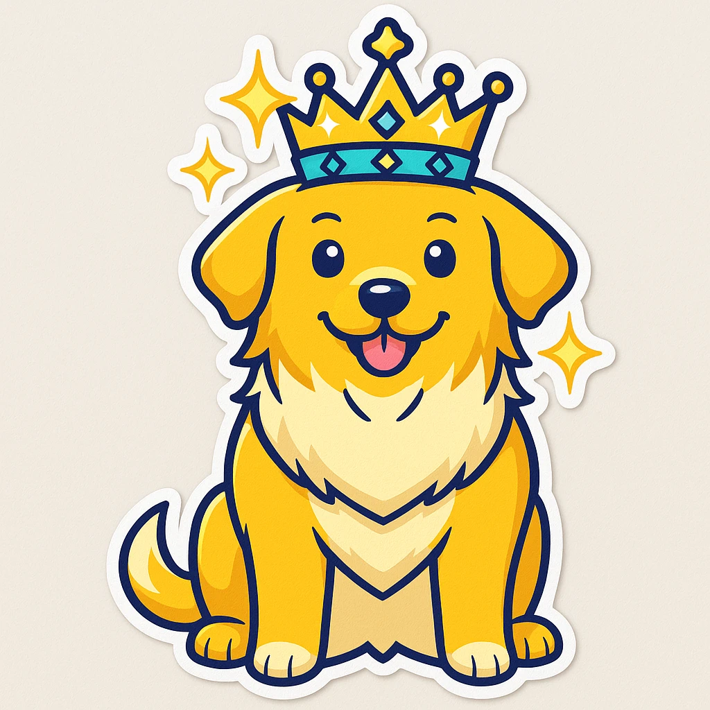 Make the crown sparkle in the style of cartoonish stickers, preserving the sticker style look. emoji