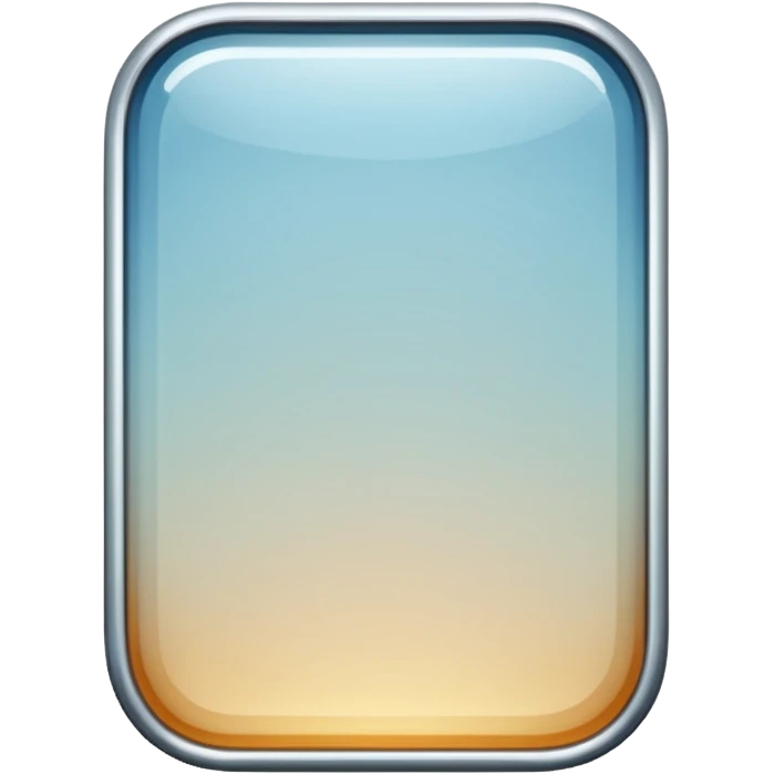 Glossy, transparent glass — rounded rectangle, soft reflections, subtle highlights on corners, thin white outline, clean and modern. Transparent background. emoji