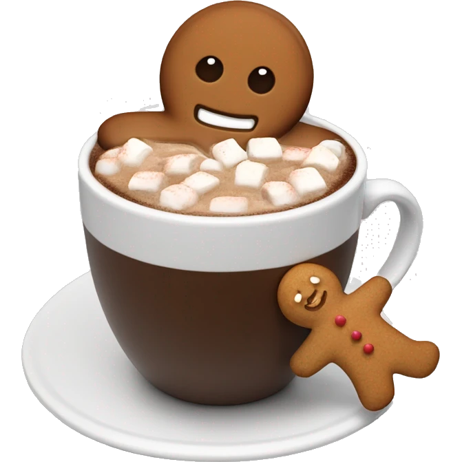 Hot chocolate with gingerbread man emoji