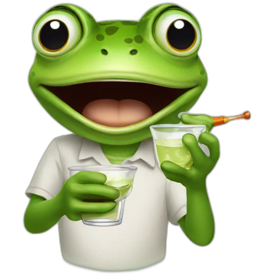 frog taking shots emoji