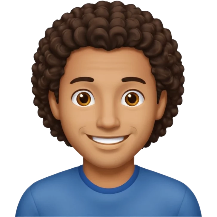 Hispanic man with semi curly hair emoji