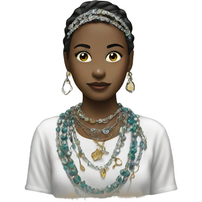 girl with jewelry and stencil  emoji