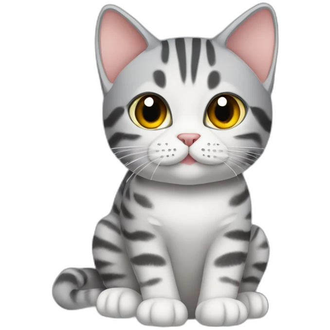 cat-American shorthair cat-whole body-wash one's hands emoji