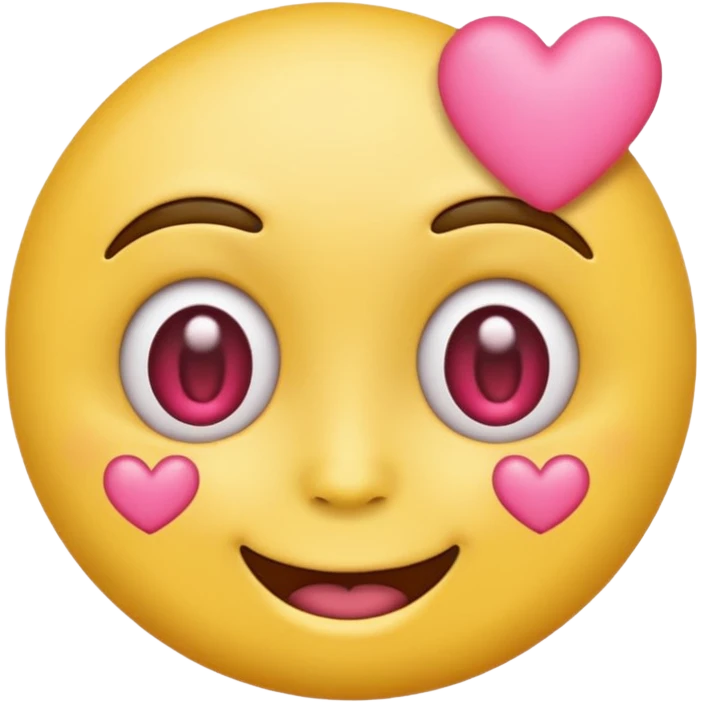 Emoji carita amarillo con ojos de corazones rosa  emoji
