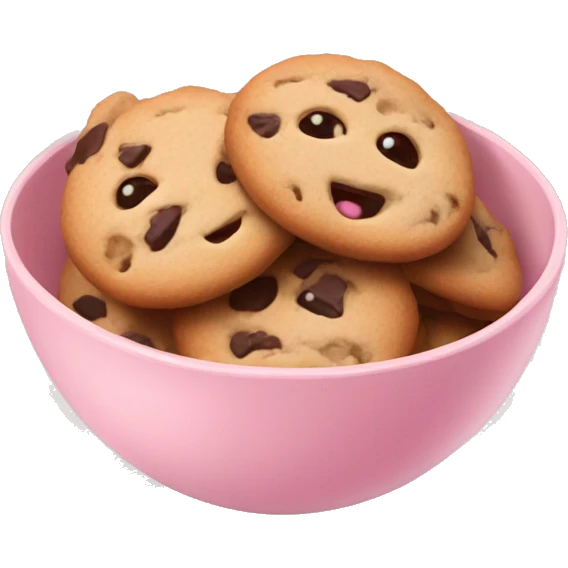 Cookies in a soft pink bowl emoji