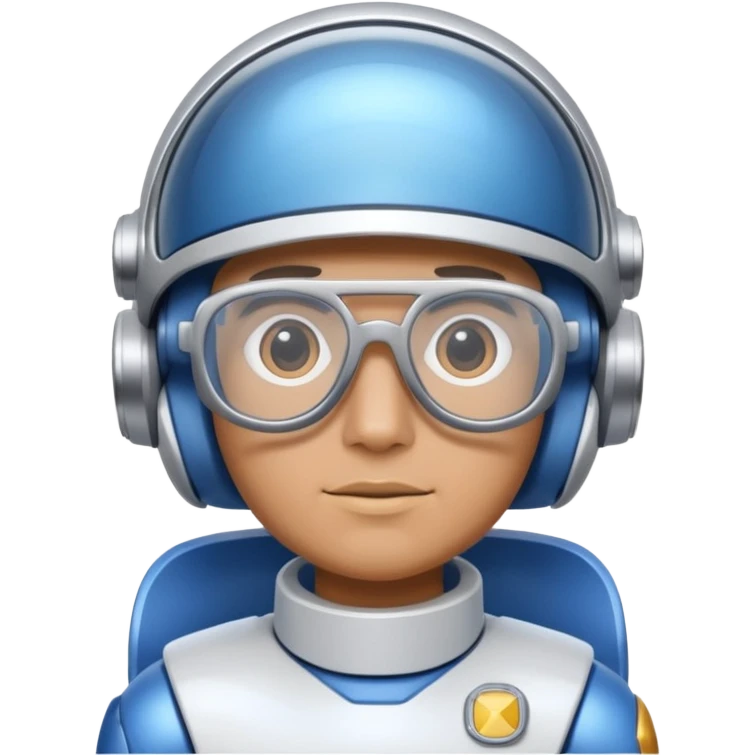blue and white astrobot copilot with glasses emoji