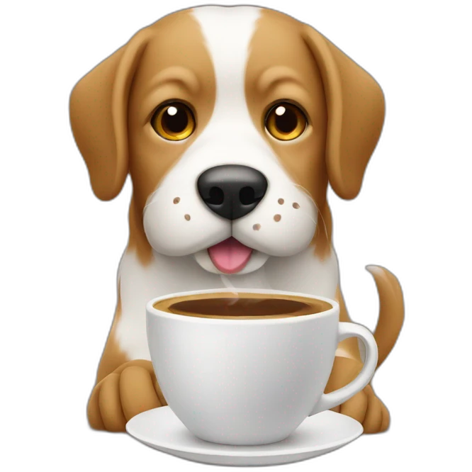 Dog having coffee emoji