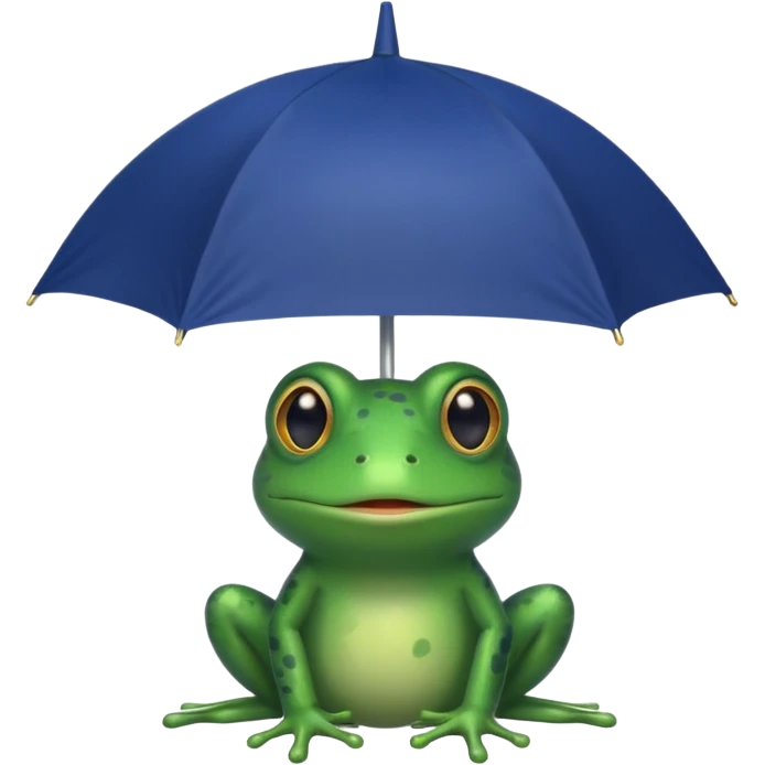Frog hold dark blue umbrella emoji