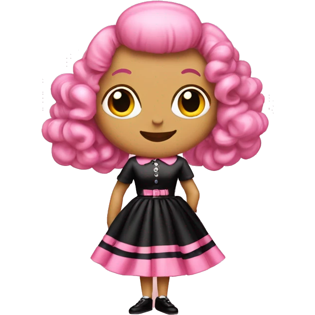 Pink and black 1950 poodle skirt emoji
