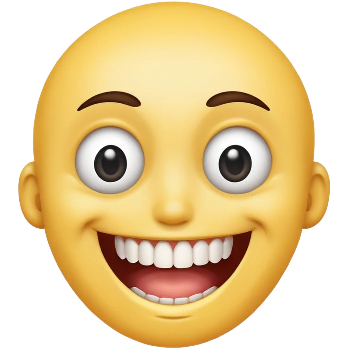 Smiley but teeth is coming out and eyes are wide emoji