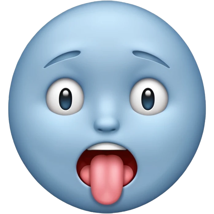blue gray emoji with tongue out and sobbing emoji