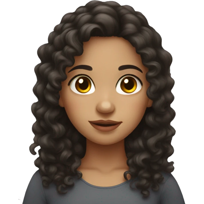 Spanish girl with curly dark brown hair and lashes emoji