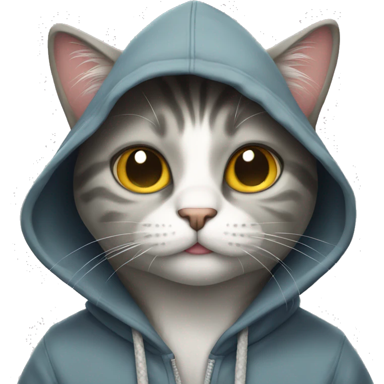 Cat wearing hoodie emoji