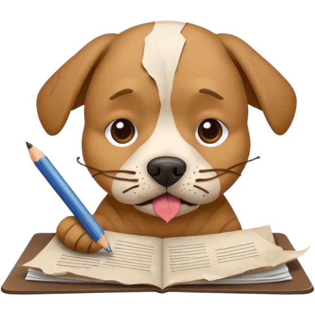 Dog eat homework emoji