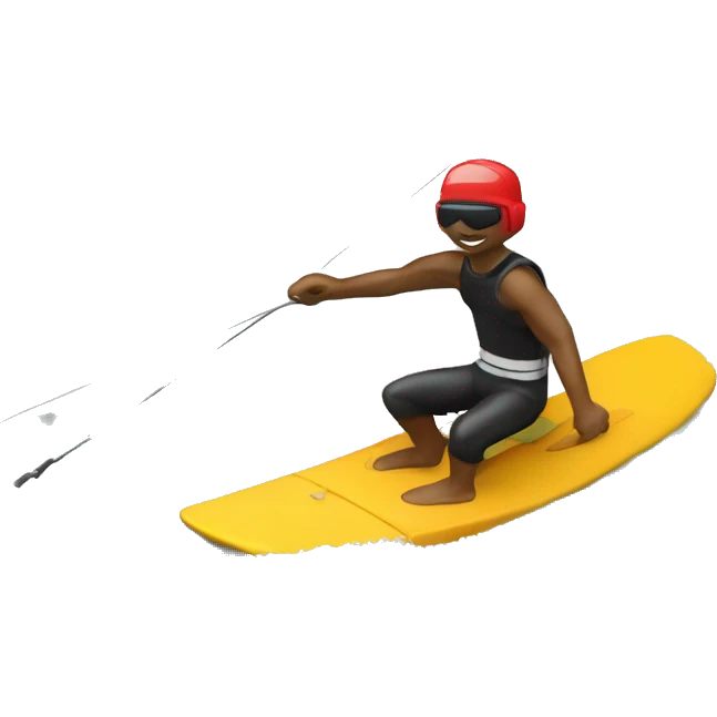 Wakeboarder behind boat emoji