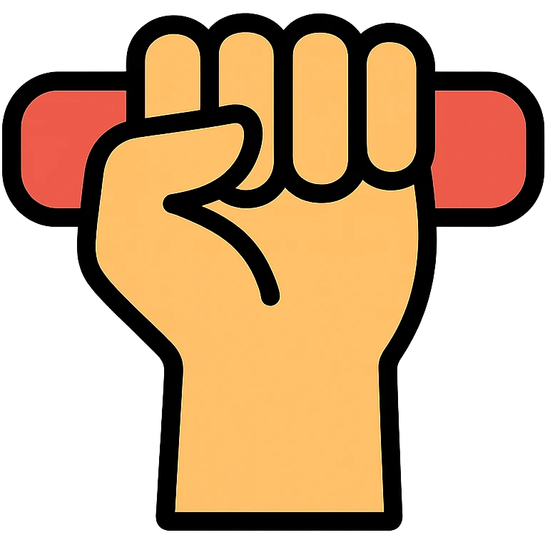 color outline icon of a gripped hand emoji