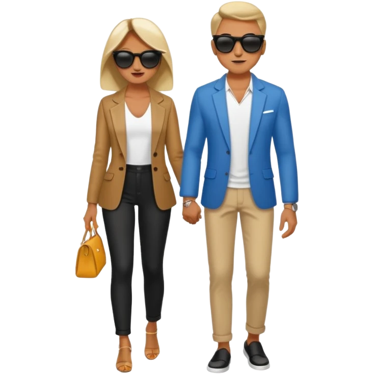 full-length stylish couple in sunglasses emoji