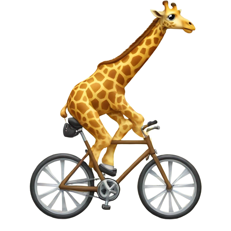 Giraffe riding a bike  emoji
