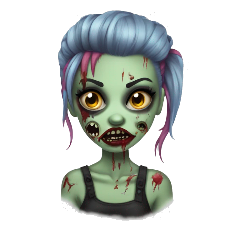 Punk pinup zombie girl emoji