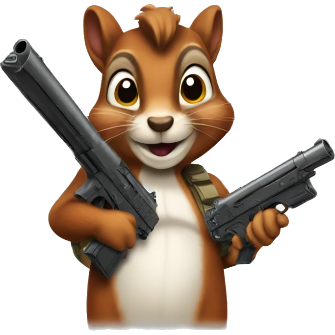 Squirrel with a gun emoji