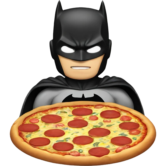 Batman avec une pizza emoji