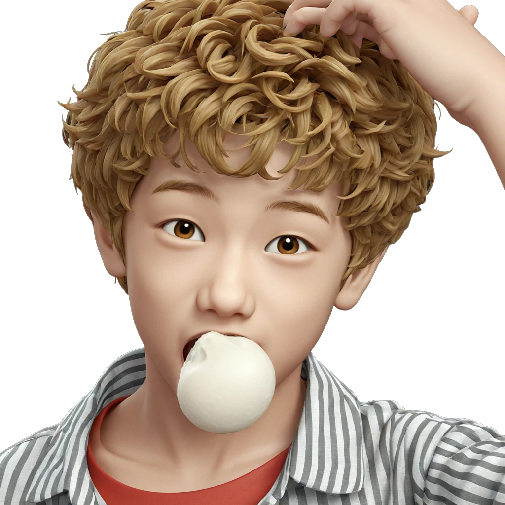 boy enjoying food closeup emoji
