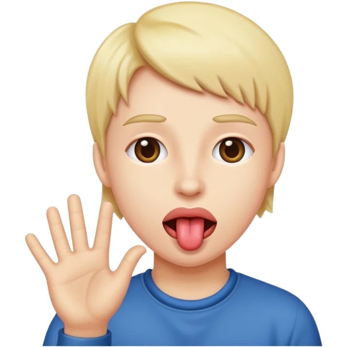 tongue out with hands to the side   emoji