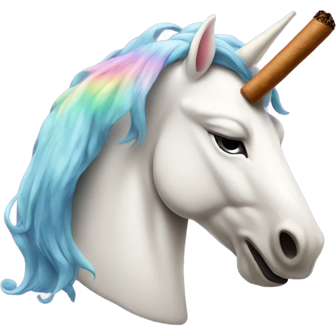 Unicorn smoking cigar emoji
