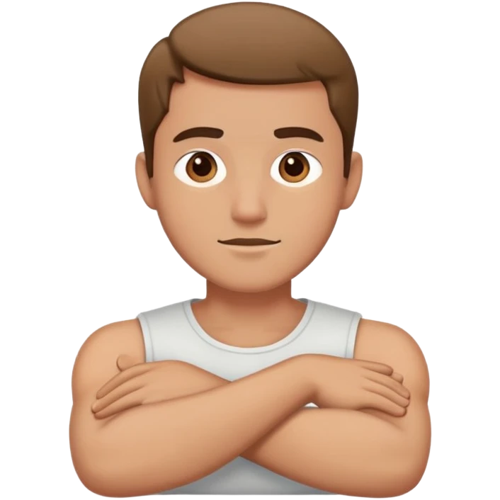 Man with crossed arms around neck emoji