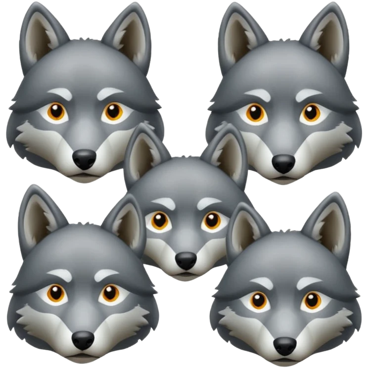 Wolf pack of 5 emoji