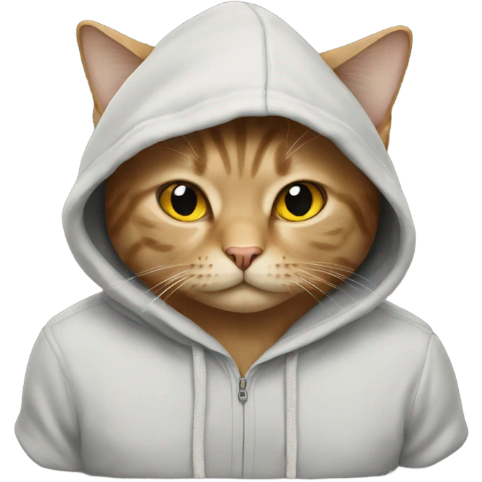 Cat wearing hoodie  emoji