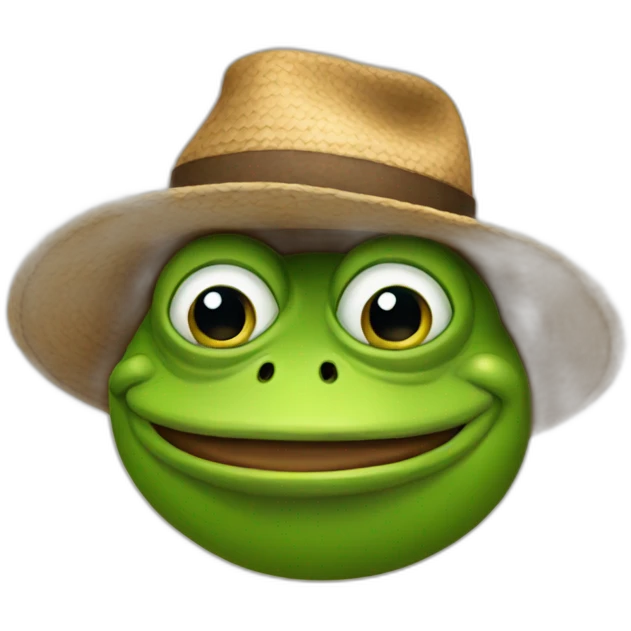 happy pepe with hat emoji