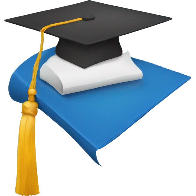 graduation cap blue emoji