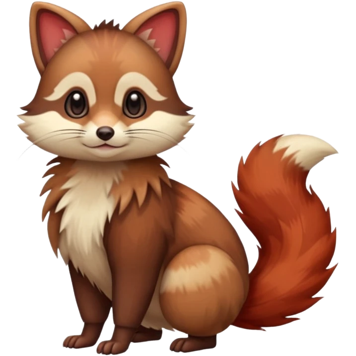 Chestnut-Brown Rust-Red-gradient, Furret-Linoone-Hybrid (Full body) emoji