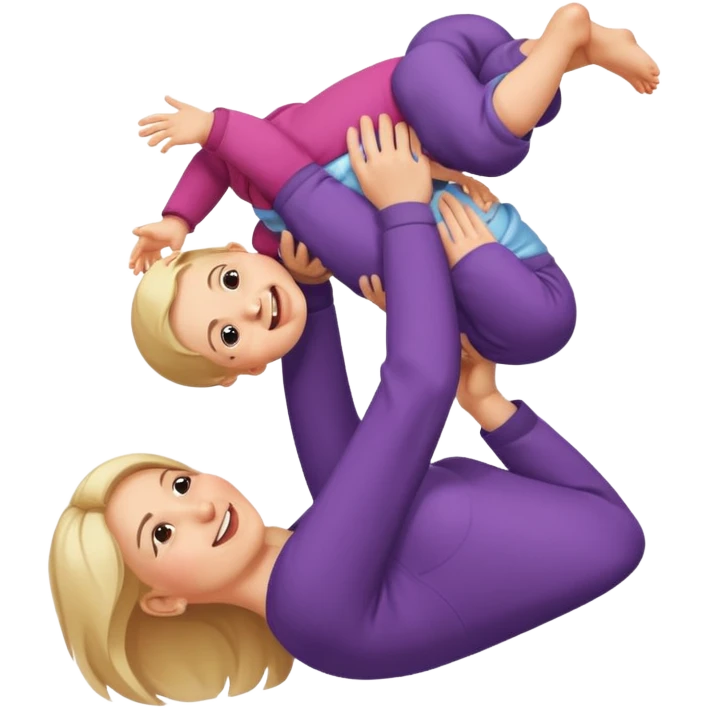Mom holding baby upside down  emoji