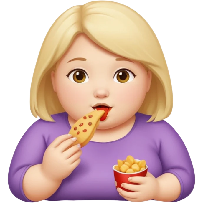 chubby girl eating something emoji
