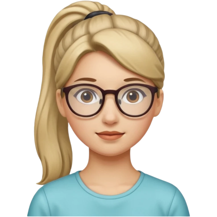 Ponytail Girl with Glasses emoji