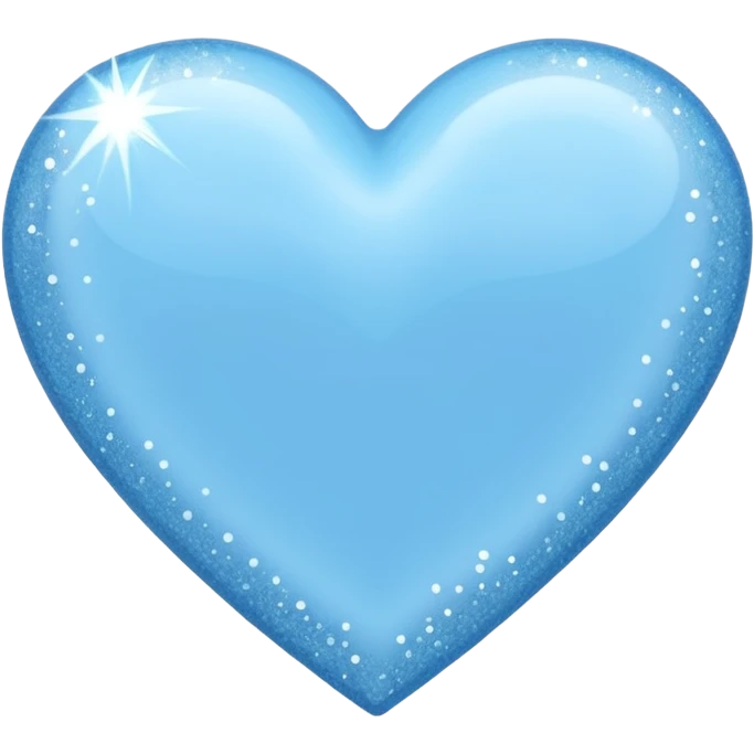 light sky blue heart with blingbling effect emoji