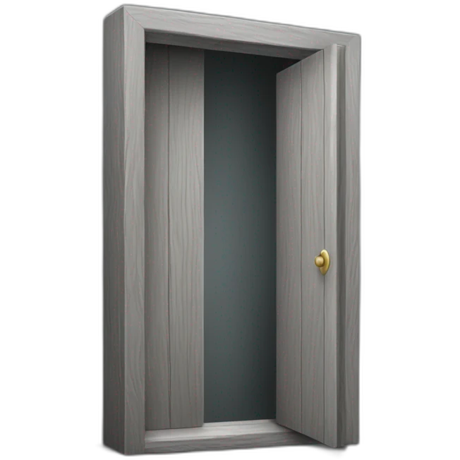 One gray wood open door perspective emoji